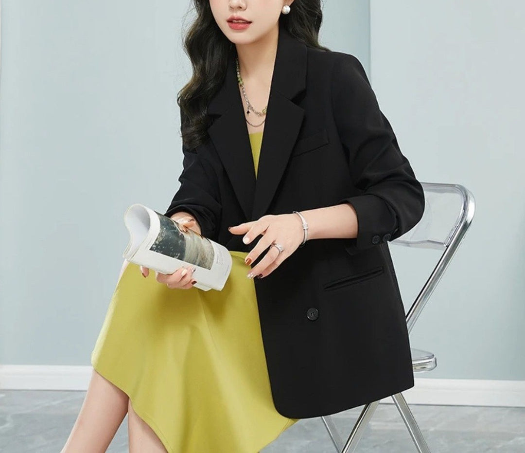 Damen modischer Oversized-Blazer mit doppelter Knopfleiste und stylischen Details Drune