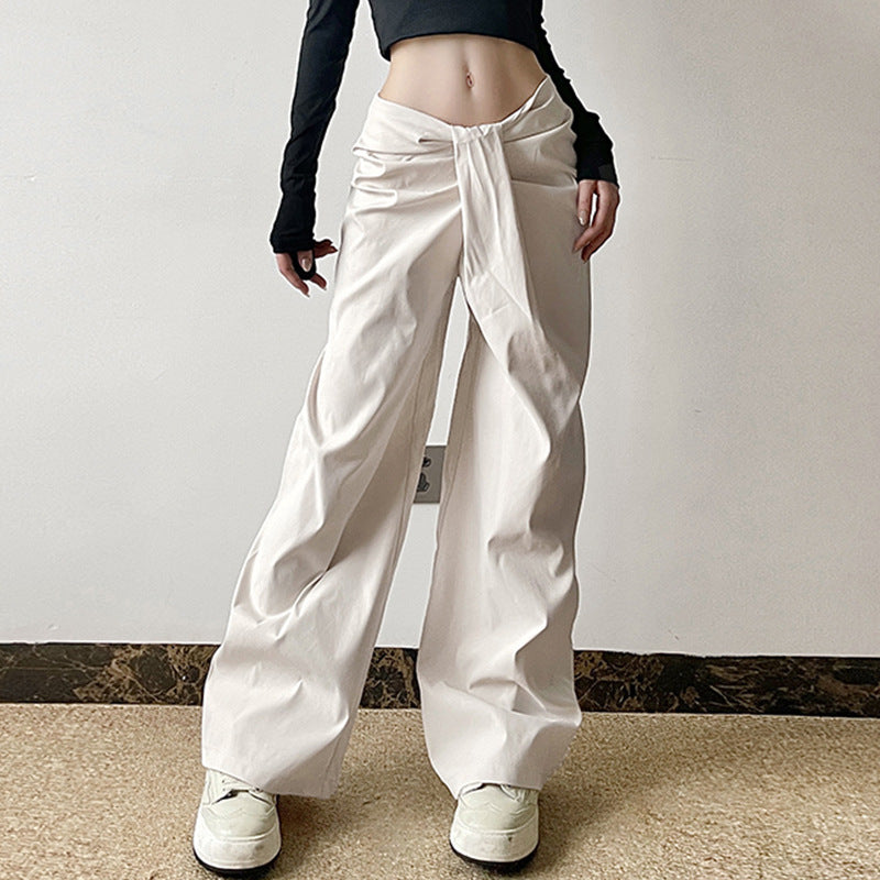 Damen elegante Palazzo-Hose mit raffinierter Drapierung Drune