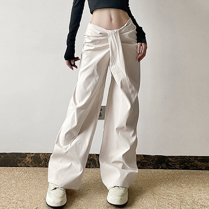 Damen elegante Palazzo-Hose mit raffinierter Drapierung Drune