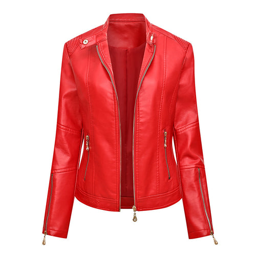 Damen Kunstlederjacke im Biker-Stil Drune