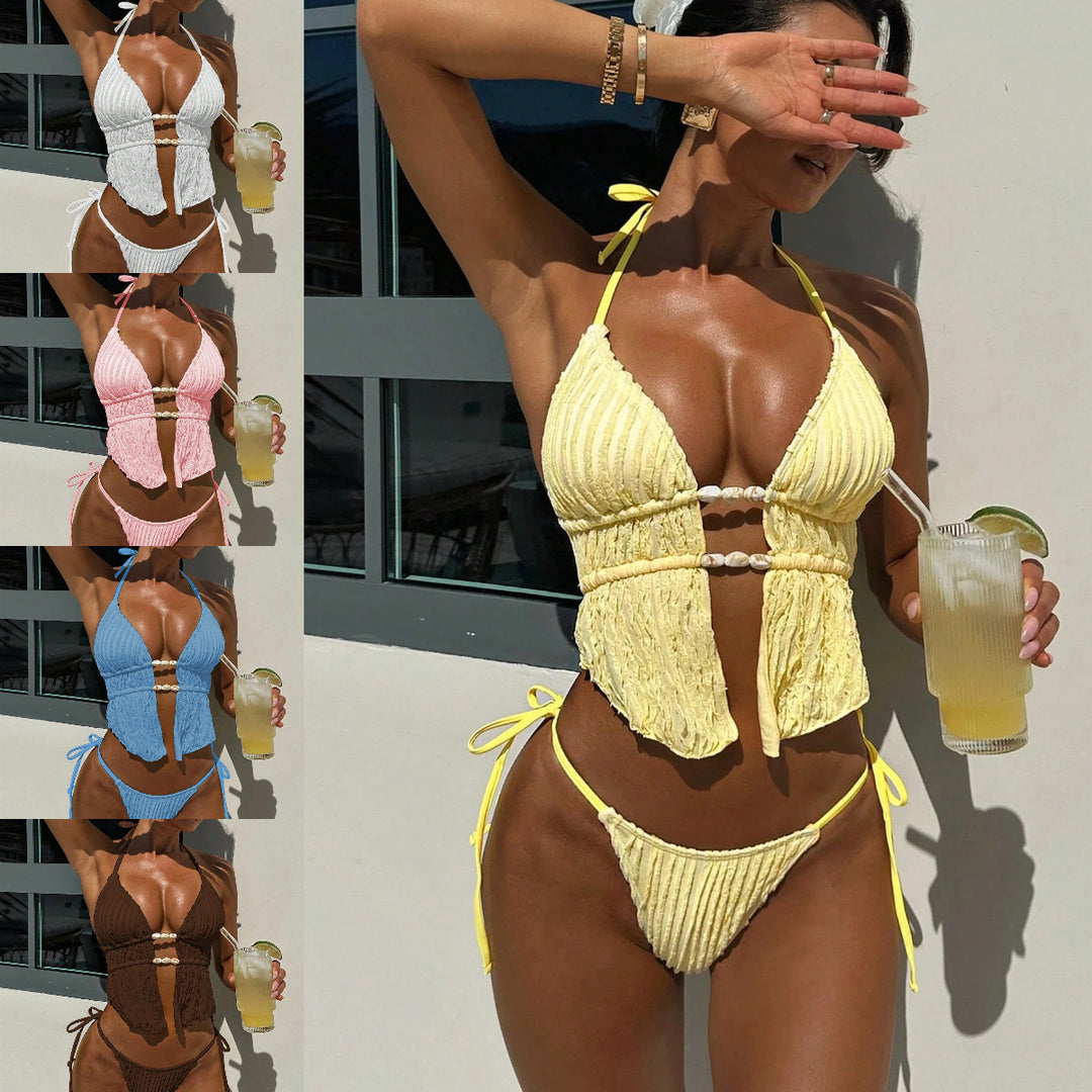 Damen Bikinimodell mit eleganter Rüschendetail Drune