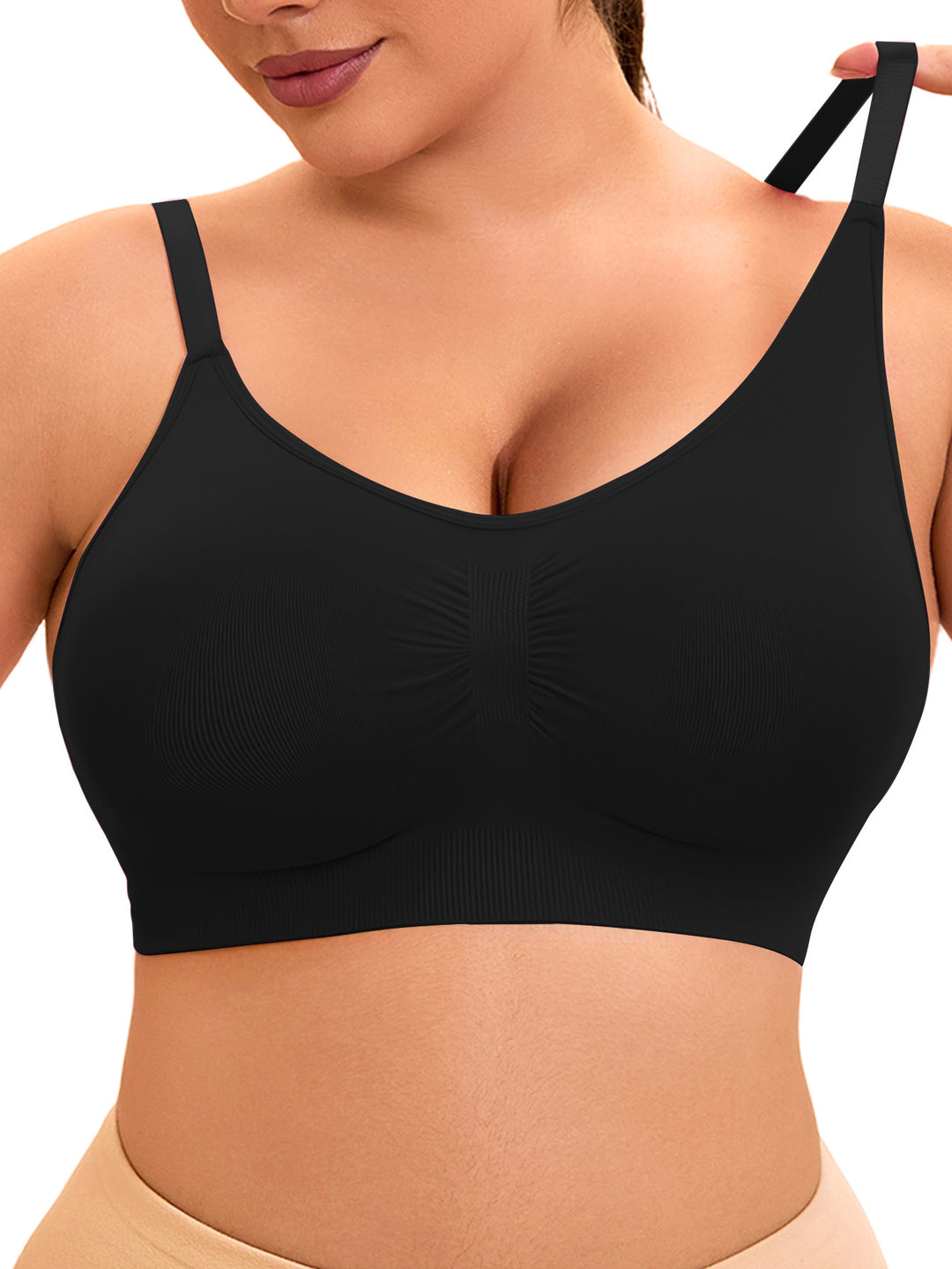 Damen sportlicher Bralette-BH mit nahtloser Passform und elastischem Unterband Drune