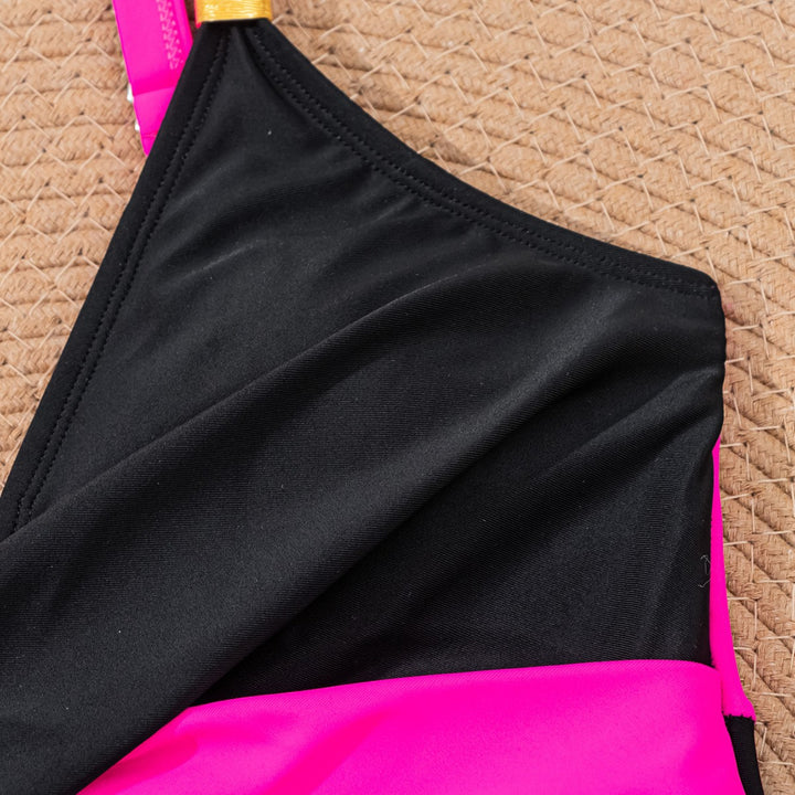 Damen Einteiliger Badeanzug mit modernem Wickeldesign und eleganten Akzenten Drune