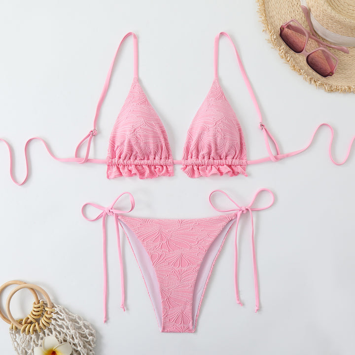 Damen Triangel-Bikini mit Rüschendetails Drune
