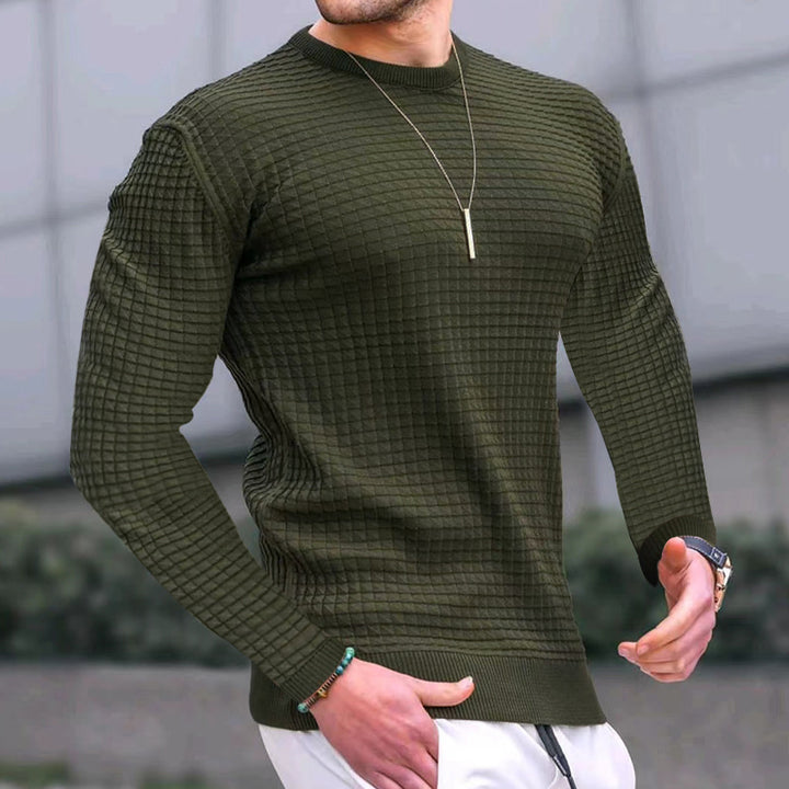 Herren Strickpullover mit modernem Strukturdesign und Rundhalsausschnitt Drune