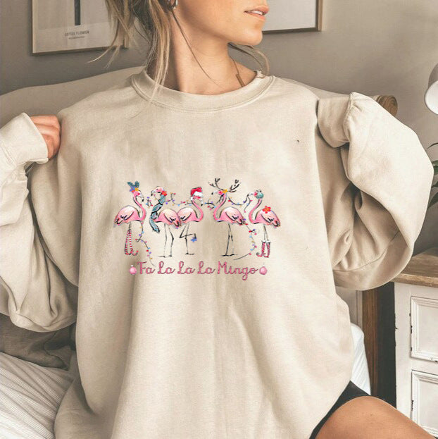 Damen Sweatshirt mit originellem Flamingo-Motiv und lässigem Schnitt Drune