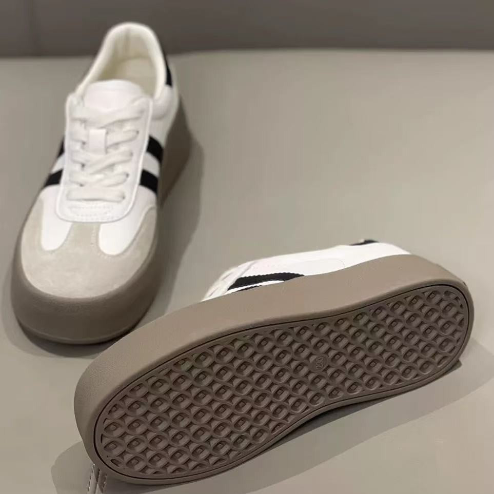 Damen Plateausneakers mit eleganter Oberflächenstruktur und rutschfester Sohle Drune