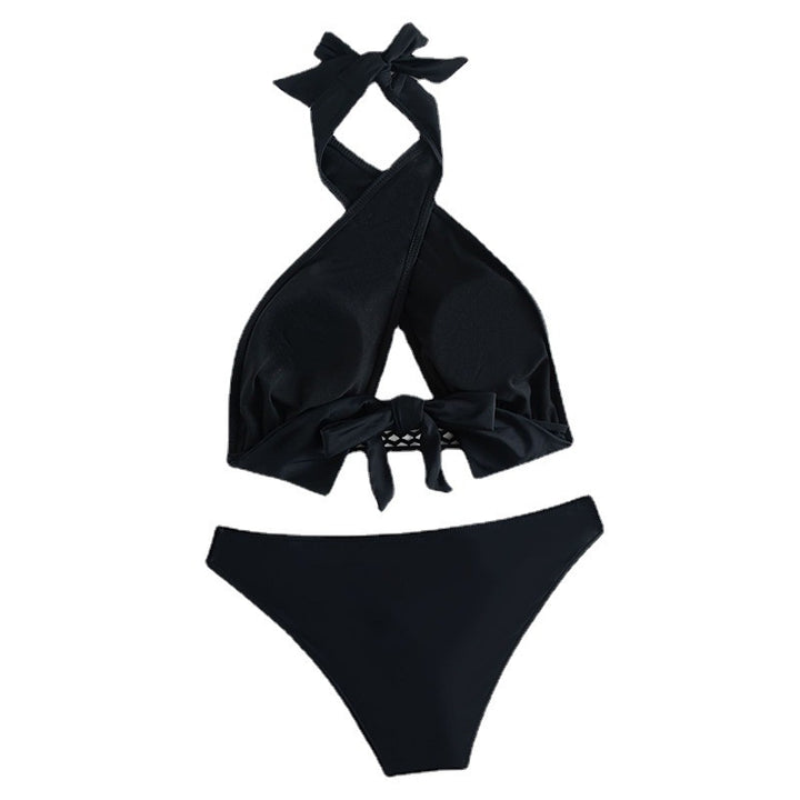 Damen Triangel-Bikini-Set mit bindbarem Oberteil und hoch geschnittenem Höschen Drune