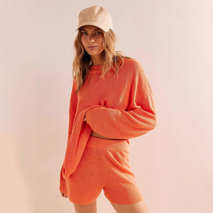 Damen modisches lässiges Strickkleid mit kragenähnlichem Oberteil Drune