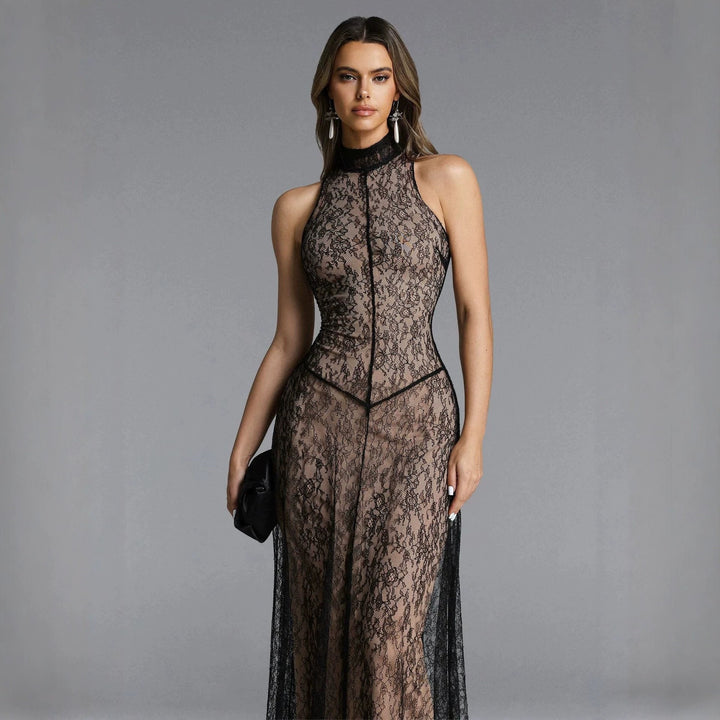 Damen Spitzen Abendkleid Drune