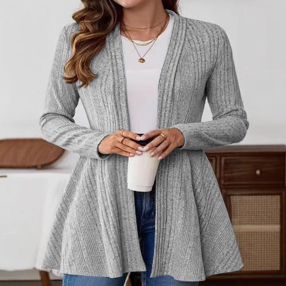 Damen Strickjacke mit offener Front und asymmetrischem Saum Drune