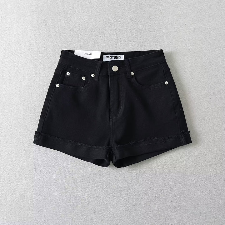 Damen Jeansshorts mit lässigem Schnitt und versäuberten Abschlüssen Drune