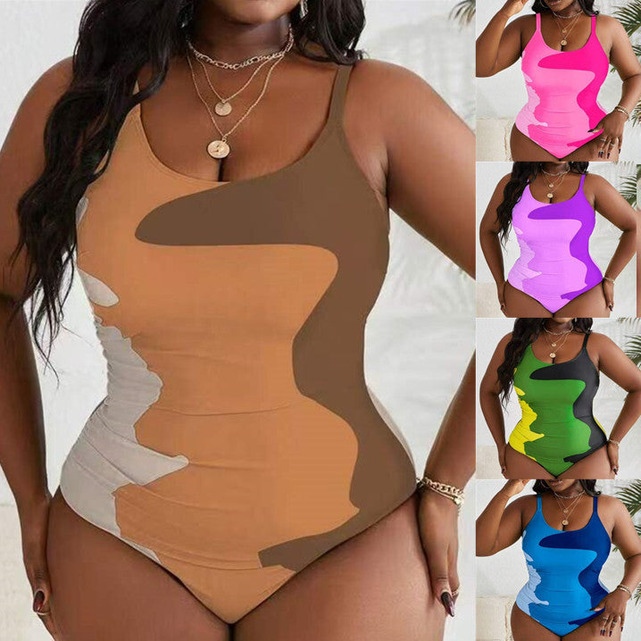 Damen Einteiler Badeanzug mit modernem Camouflage-Design Drune