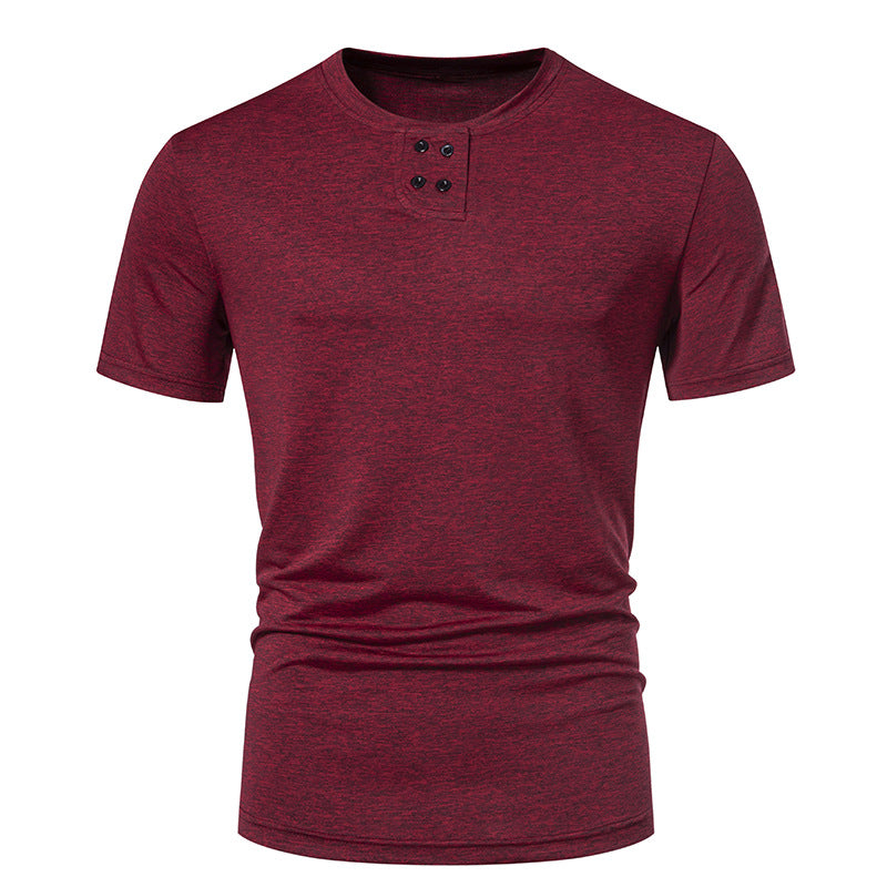 Herren modisches T-Shirt mit strukturiertem Obermaterial und asymmetrischem Kragen Drune