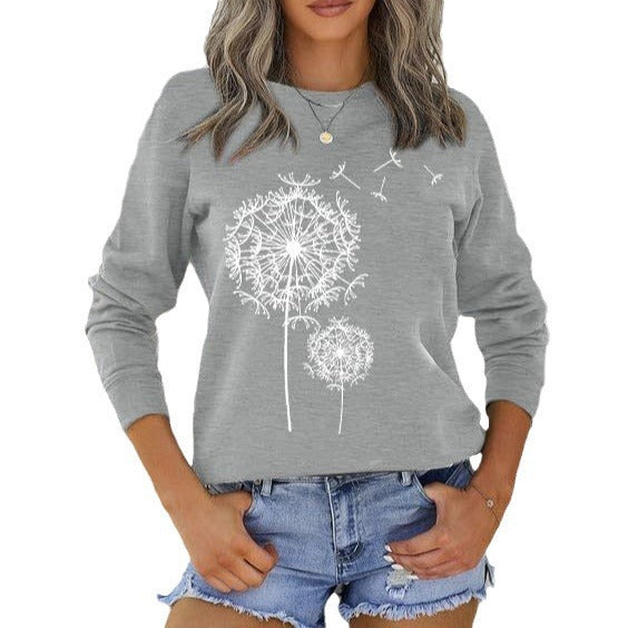 Damen Sweatshirt mit elegantem Pusteblumen-Motiv Drune