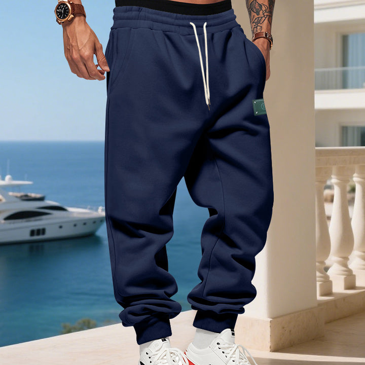 Herren nan relaxed-fit Jogginghose mit elastischem Tunnelzug, gerippten Bündchen und seitlichen Eingrifftaschen Drune