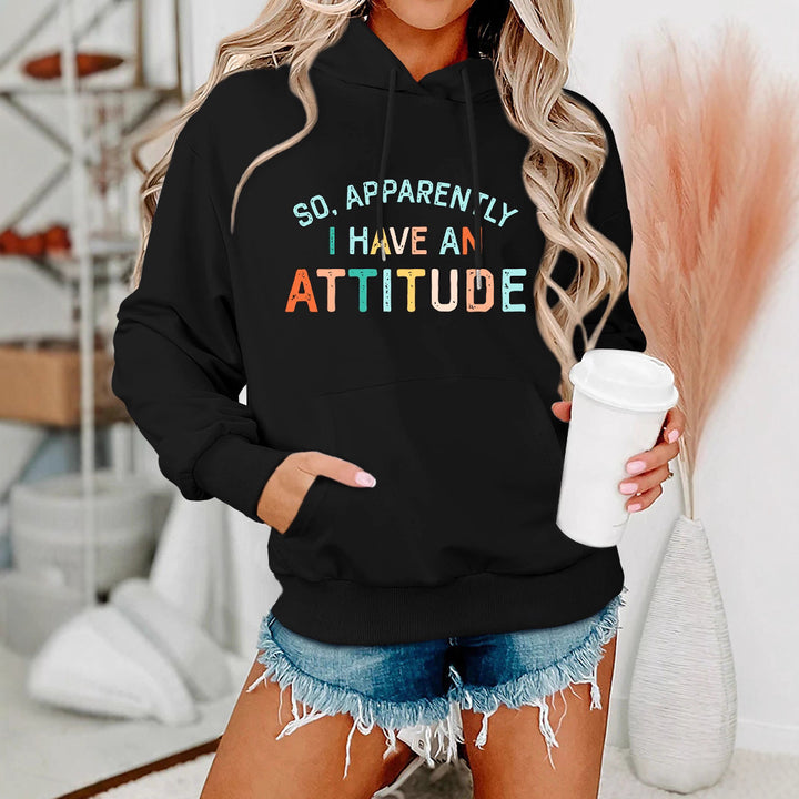 Damen Kapuzenpullover mit kreativem Schriftzug und lässiger Passform Drune