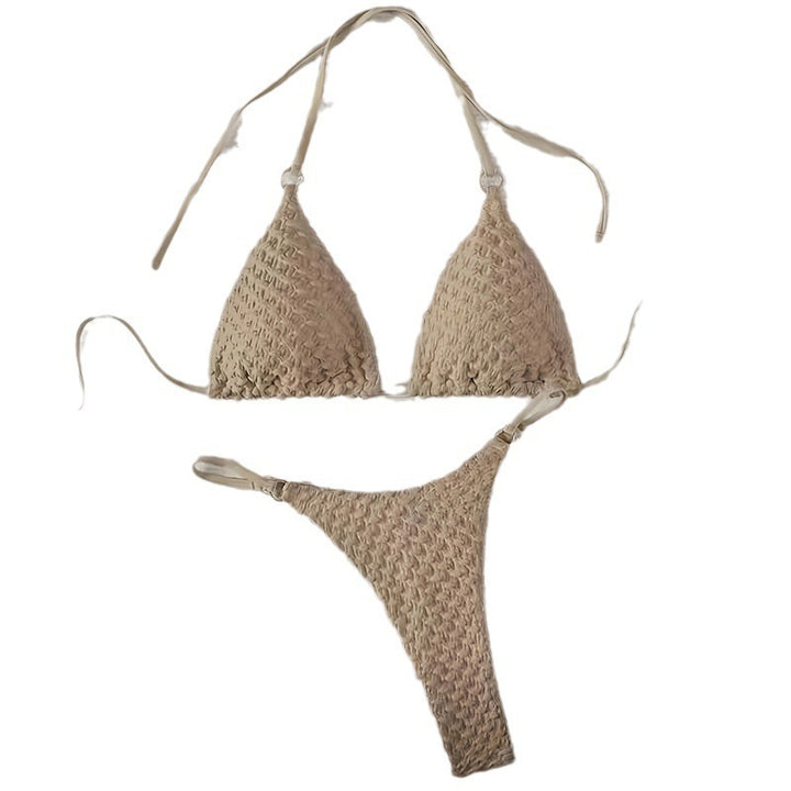 Damen Triangel-Bikini mit geflochtenem Design und verstellbaren Trägern Drune