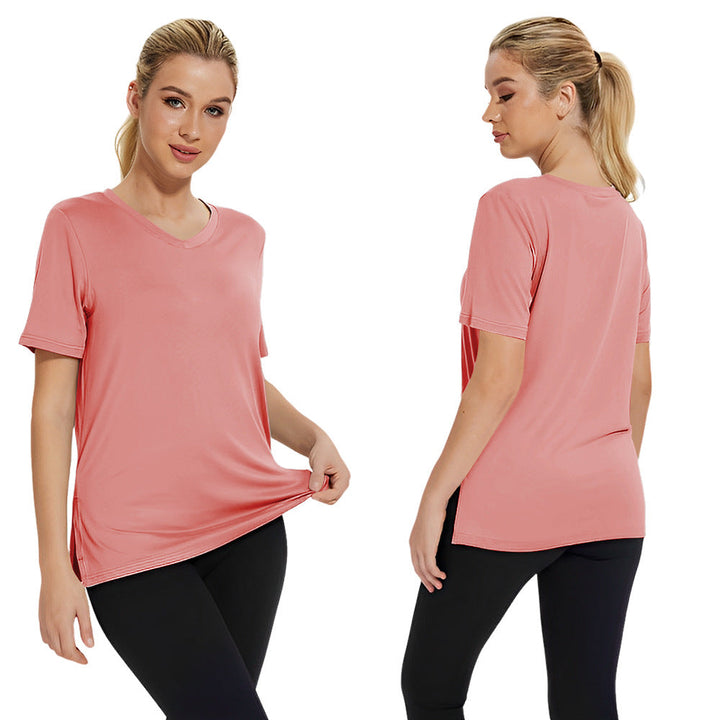 Damen Funktionales V-Ausschnitt Sportshirt mit atmungsaktiver Technologie Drune