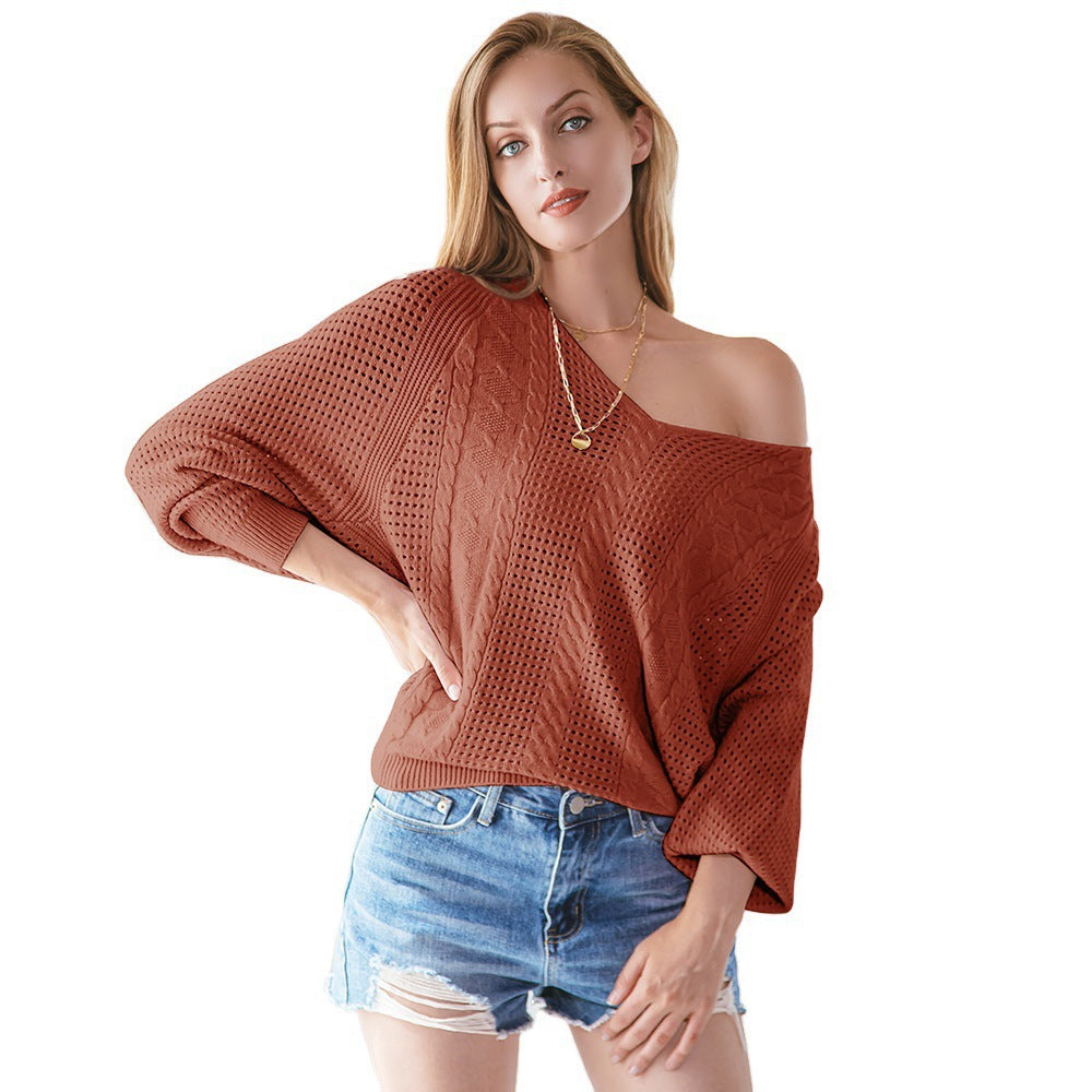 Damen Strickpullover mit durchbrochener Struktur und innovativem Design Drune