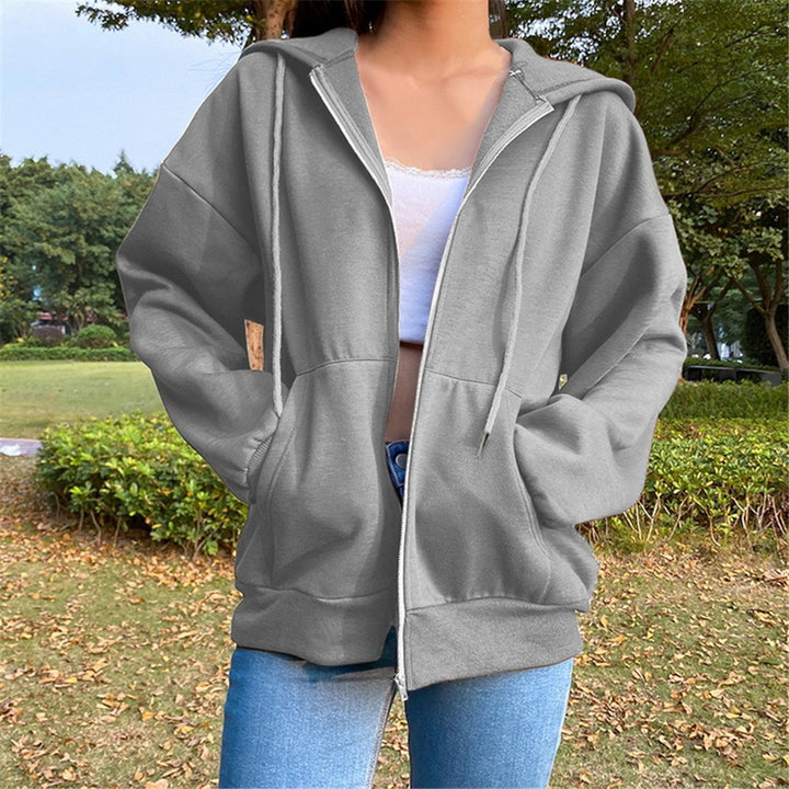 Damen lässiger Kapuzenpullover mit Reißverschluss Drune