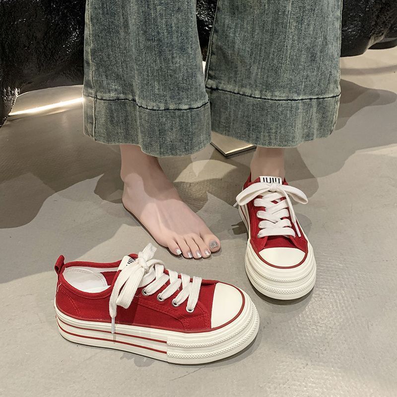 Damen Sportliche Sneakers mit robuster Sohle und atmungsaktivem Canvas von Drune