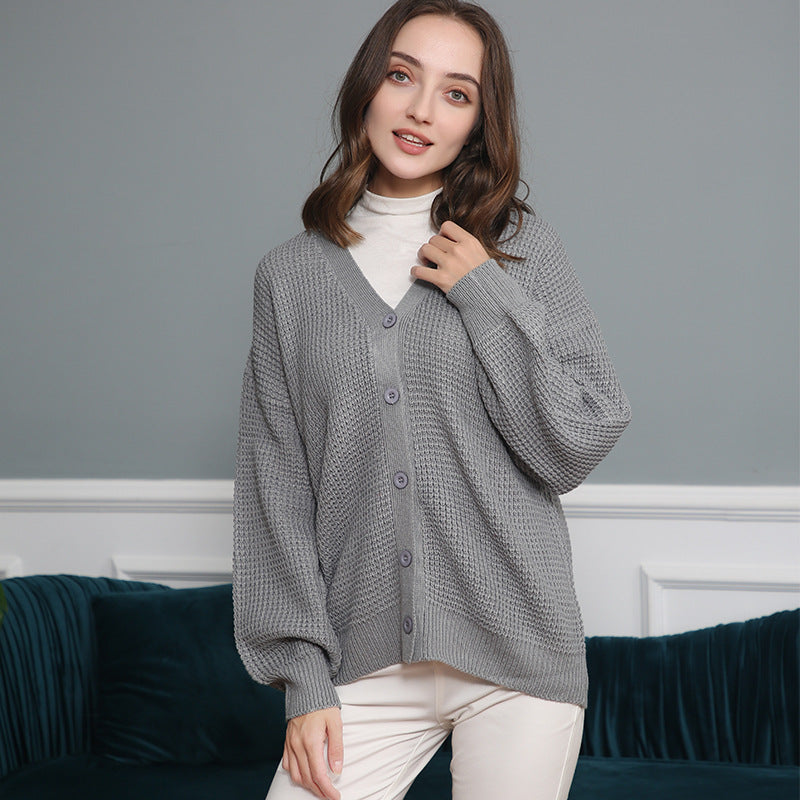 Damen Strickjacke mit strukturiertem Muster und praktischen Knopfdetails Drune
