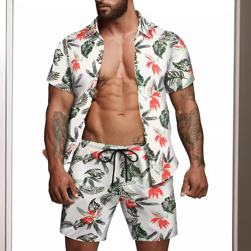 Herren kurzärmliges Hemd und Badeshorts Set Drune