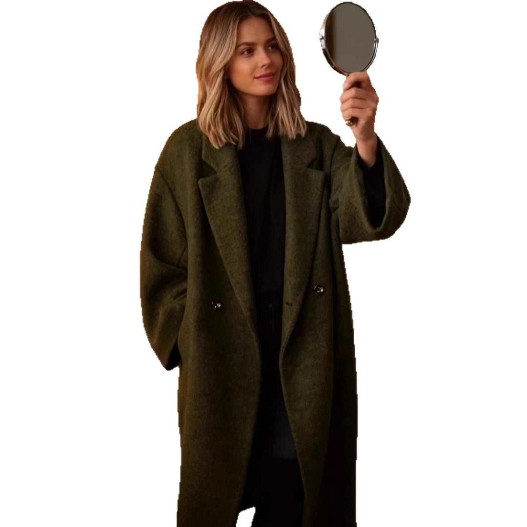 Damen Oversized Wollmantel mit klassischem Revers Drune