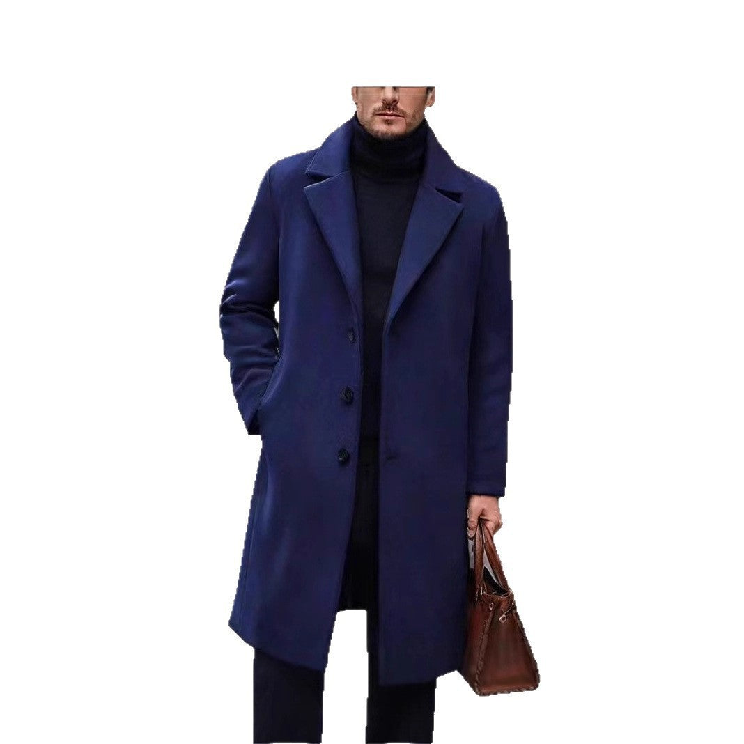 Herren nan eleganter Wollmixmantel mit Reverskragen und geradem Schnitt Drune