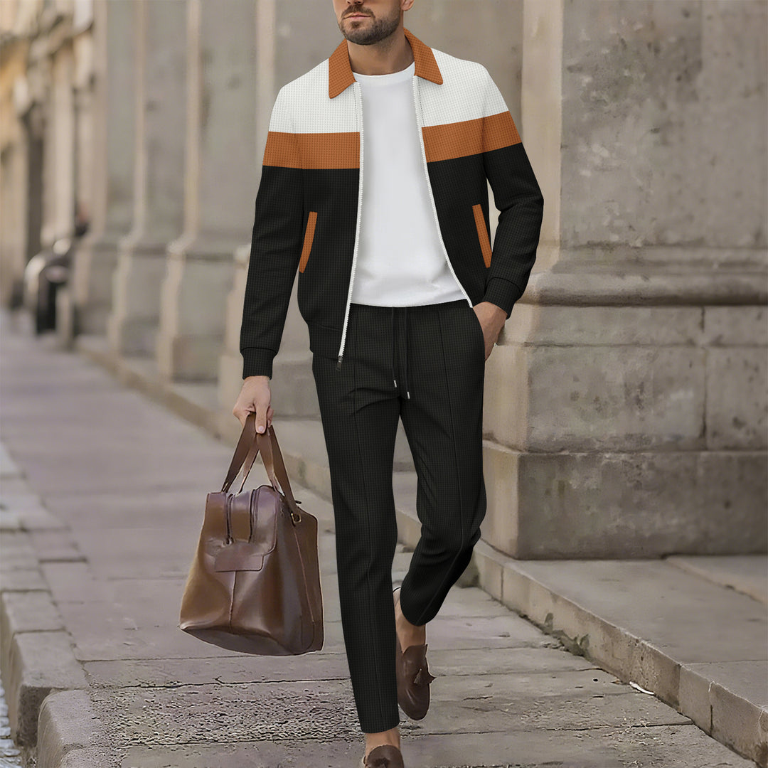 Herren stilvolle Freizeitjacke mit modernem Design und bequemen Jogginghosen Drune