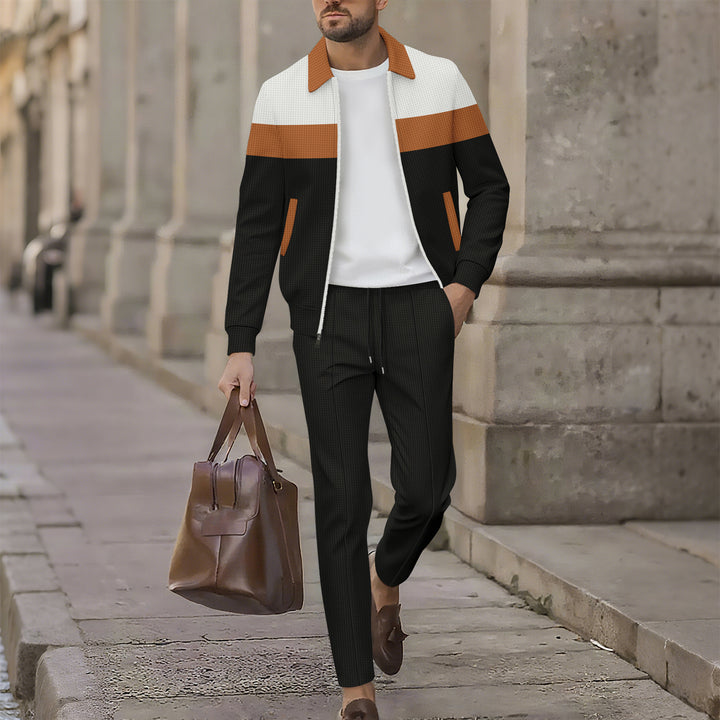 Herren stilvolle Freizeitjacke mit modernem Design und bequemen Jogginghosen Drune