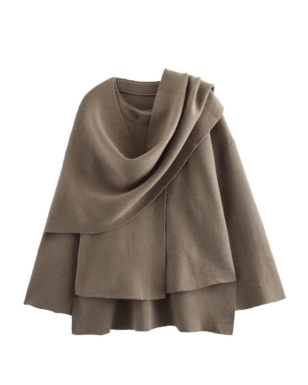 Drune | Boulevard Asymmetrischer Schal Verkürzte Gestrickte Jacke