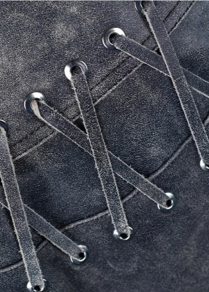 Drune | Edge - Abgenutzte Schnür-Bikerjacke
