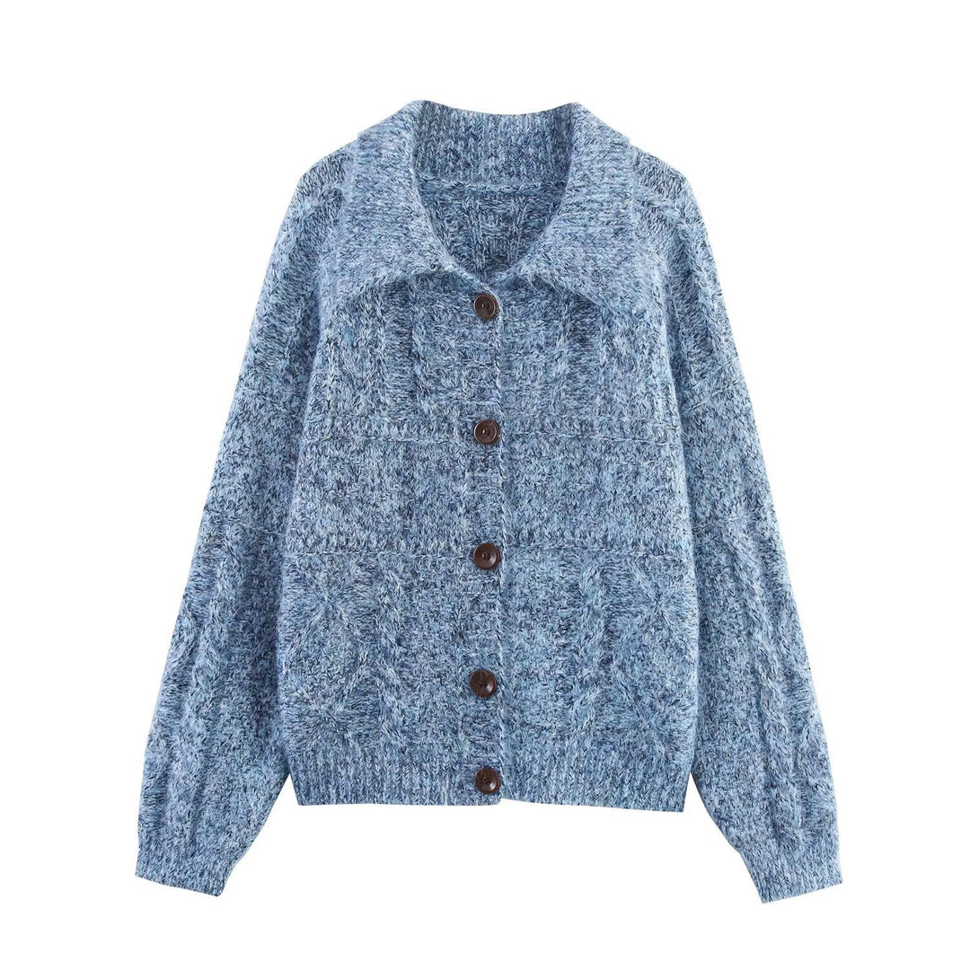 Damen Strickjacke mit schickem, weichem Stoff und dekorativen Knöpfen Drune