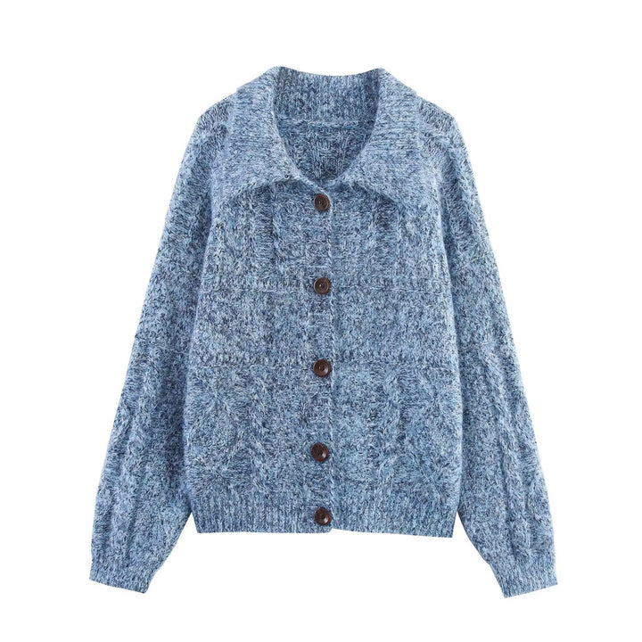 Damen Strickjacke mit schickem, weichem Stoff und dekorativen Knöpfen Drune