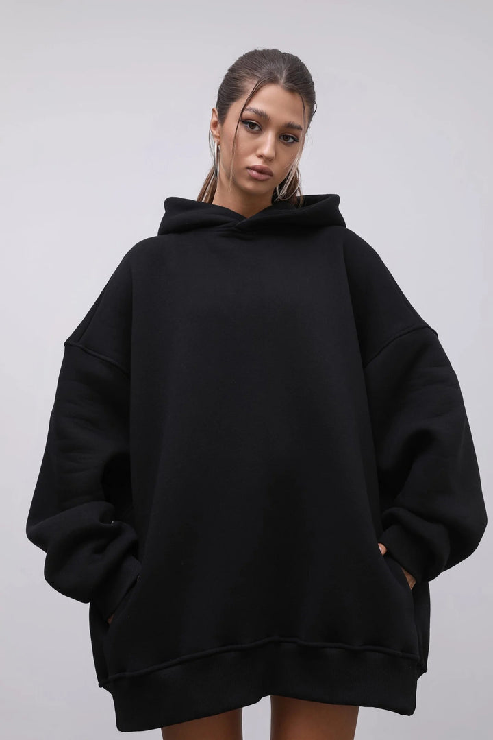 Damen Oversized Kapuzenpullover Drune