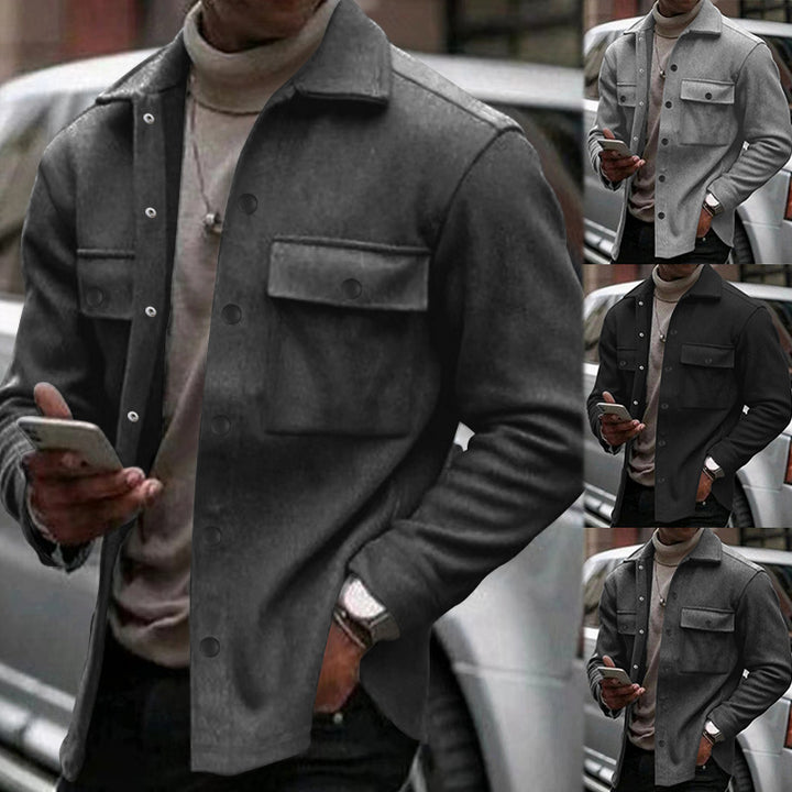 Herren Utility Hemdjacke im modernen Layering-Stil mit praktischen Brusttaschen Drune