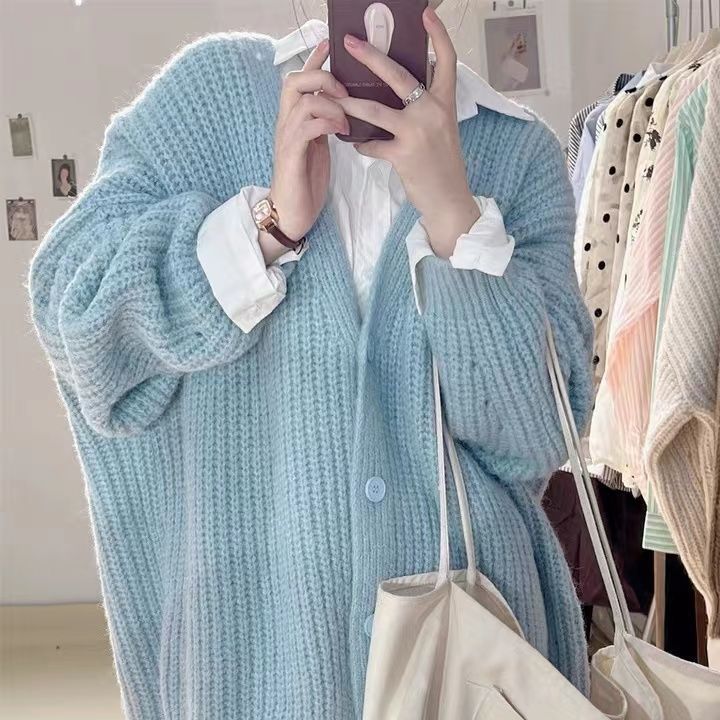 Damen Kuscheliger Strickcardigan mit oversized Schnitt Drune
