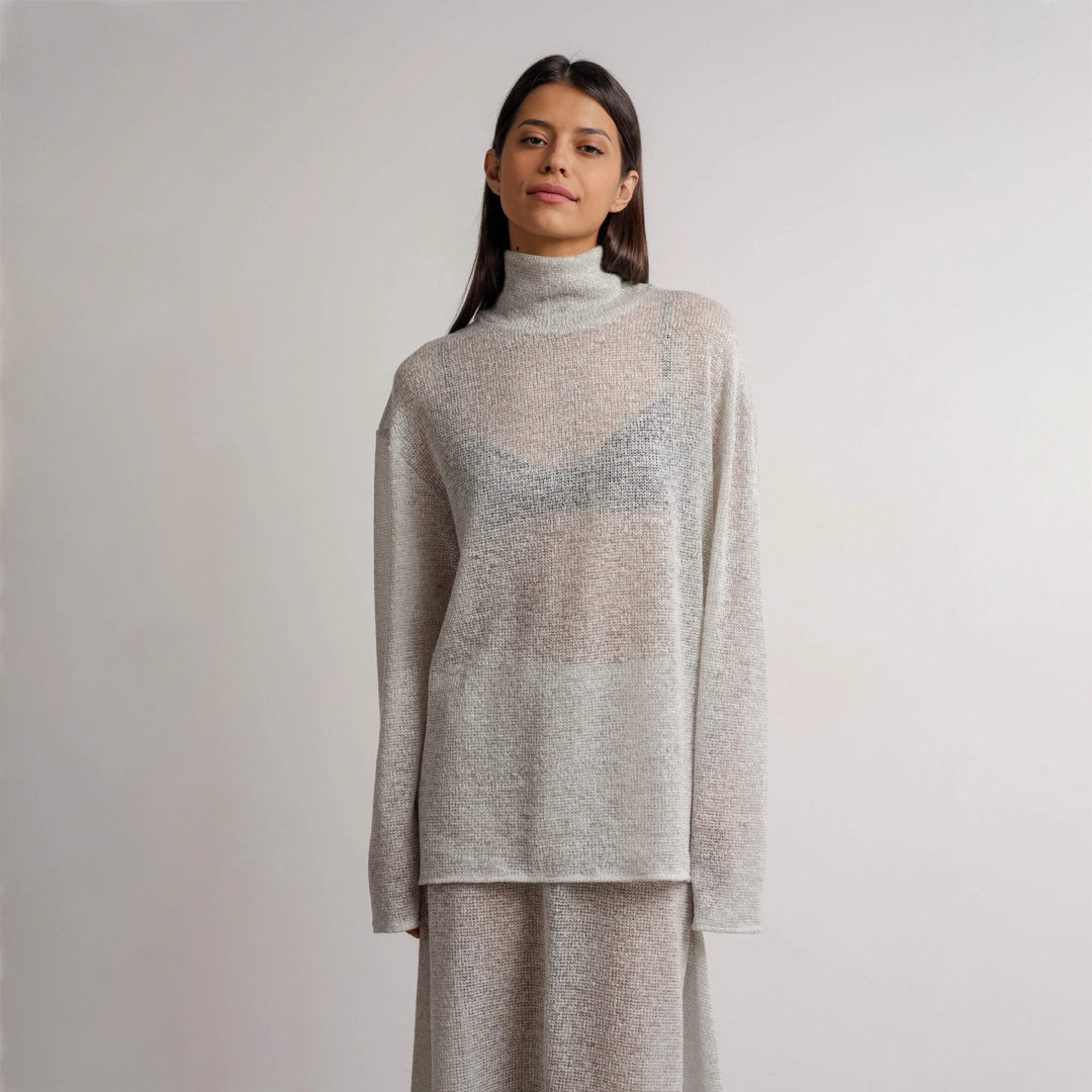 Damen elegant geschnittenes Strickoberteil mit modischem Rock Drune