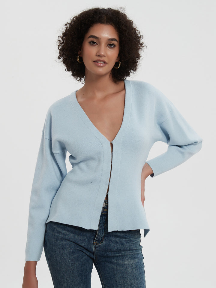 Damen Modischer V-Ausschnitt Cardigan Drune