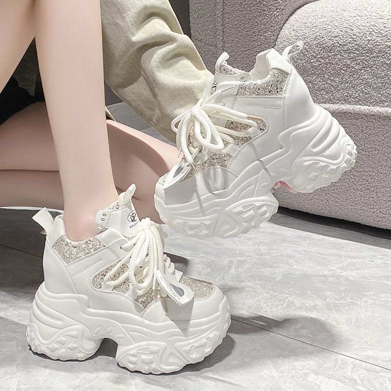 Damen High-Top Sneakers mit glitzernden Akzenten und robustem Profil Drune