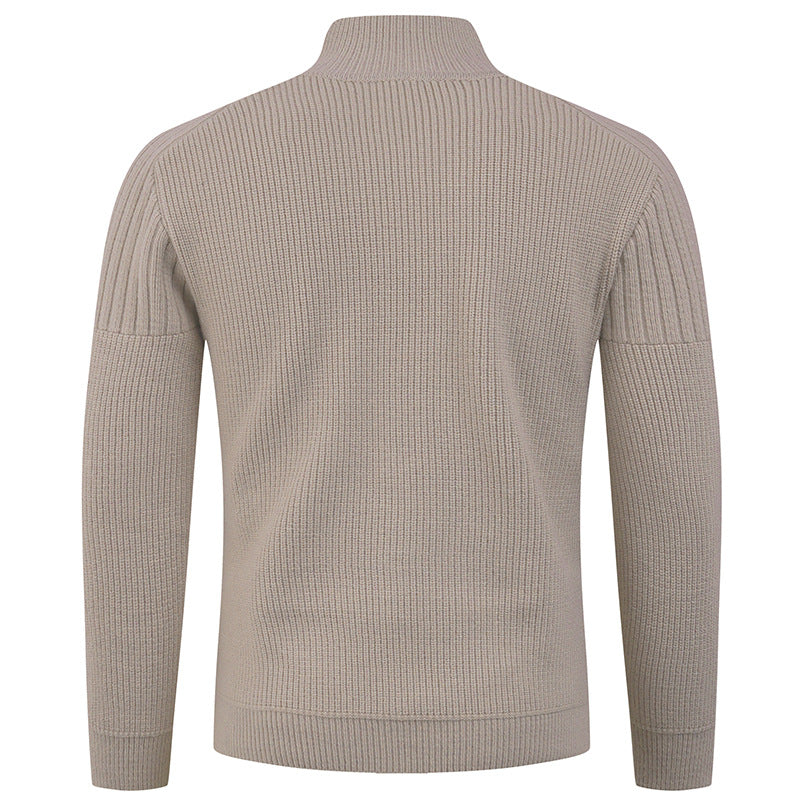 Herren innovativer Halbreißverschluss Pullover mit Rippstruktur Drune