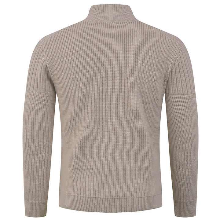 Herren innovativer Halbreißverschluss Pullover mit Rippstruktur Drune