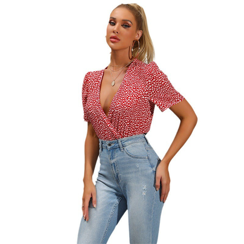 Damen Body mit Rüschendetails und modernem V-Ausschnitt Drune