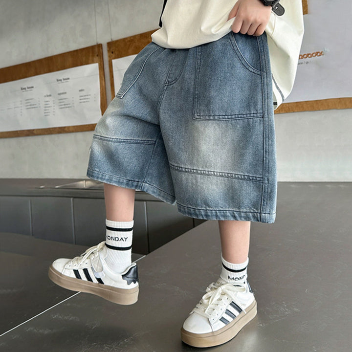 Jungen lässige Cargo-Shorts aus strapazierfähigem Denim Drune