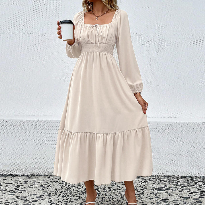Damen Midi-Kleid mit schmeichelnder Taillierung und eleganten Rüschen Drune