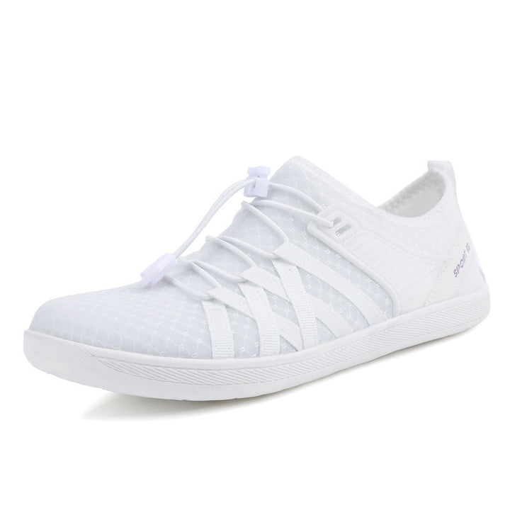 Unisex nan flacher Stadt-Sneaker mit Schnellzugverschluss, elastischem Strickoberteil und stoßabsorbierender Leichtsohle Drune