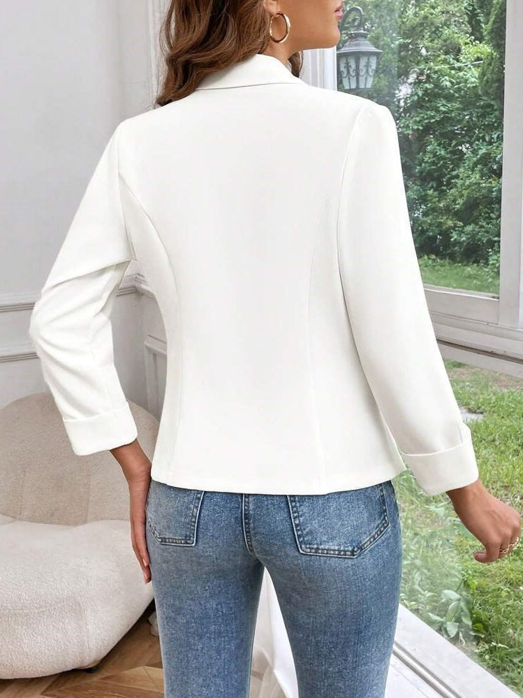 Damen Eleganter und figurbetonender Blazer mit drei Viertelärmeln Drune