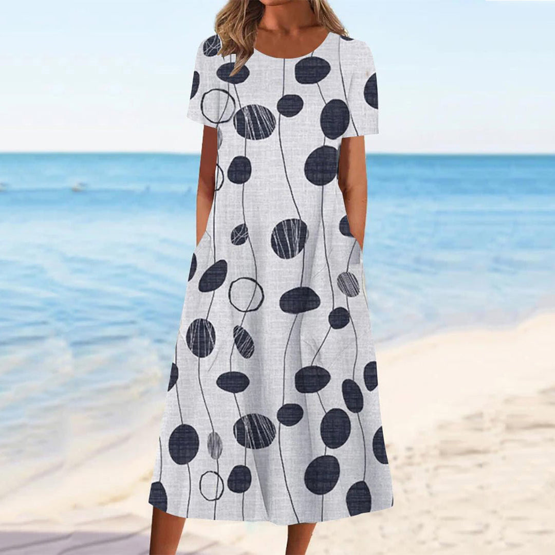 Damen Maxi-Kleid mit floralem Design und praktischem Knopfverschluss Drune